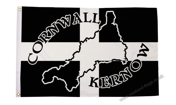 Cornwall Silhouette (Kernow) Flag